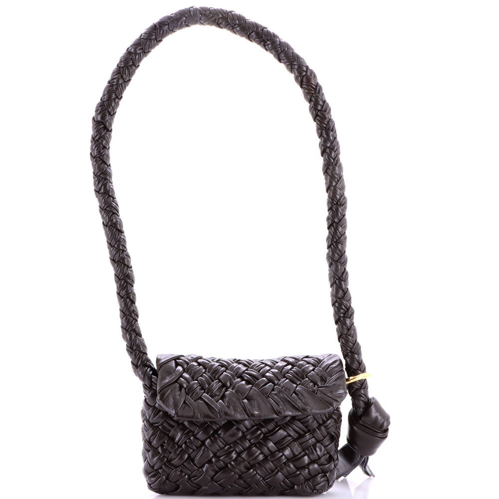 Bottega Veneta Kalimero Citta Shoulder Bag Intrecciato Plisse Leather